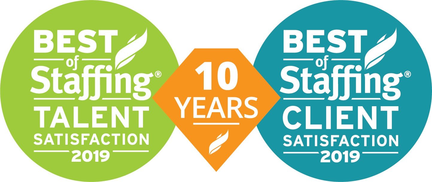 Best of Staffing Client Satisfaction Talent Satisfaction Awards 10 years 2019