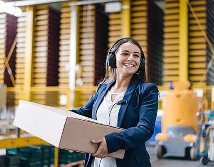 This Warehouse Manager is pitching in to help her team.